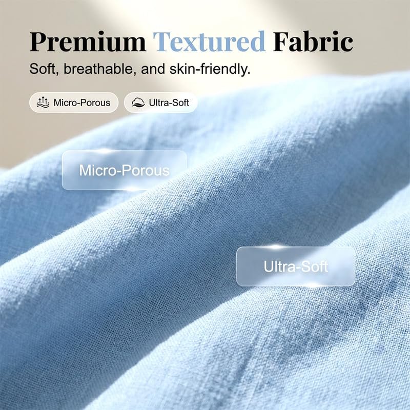 Womens Linen Tops V-Neck Lightweight Gauze Loose Casual Comfortable Spring Summer Tops - Image 9