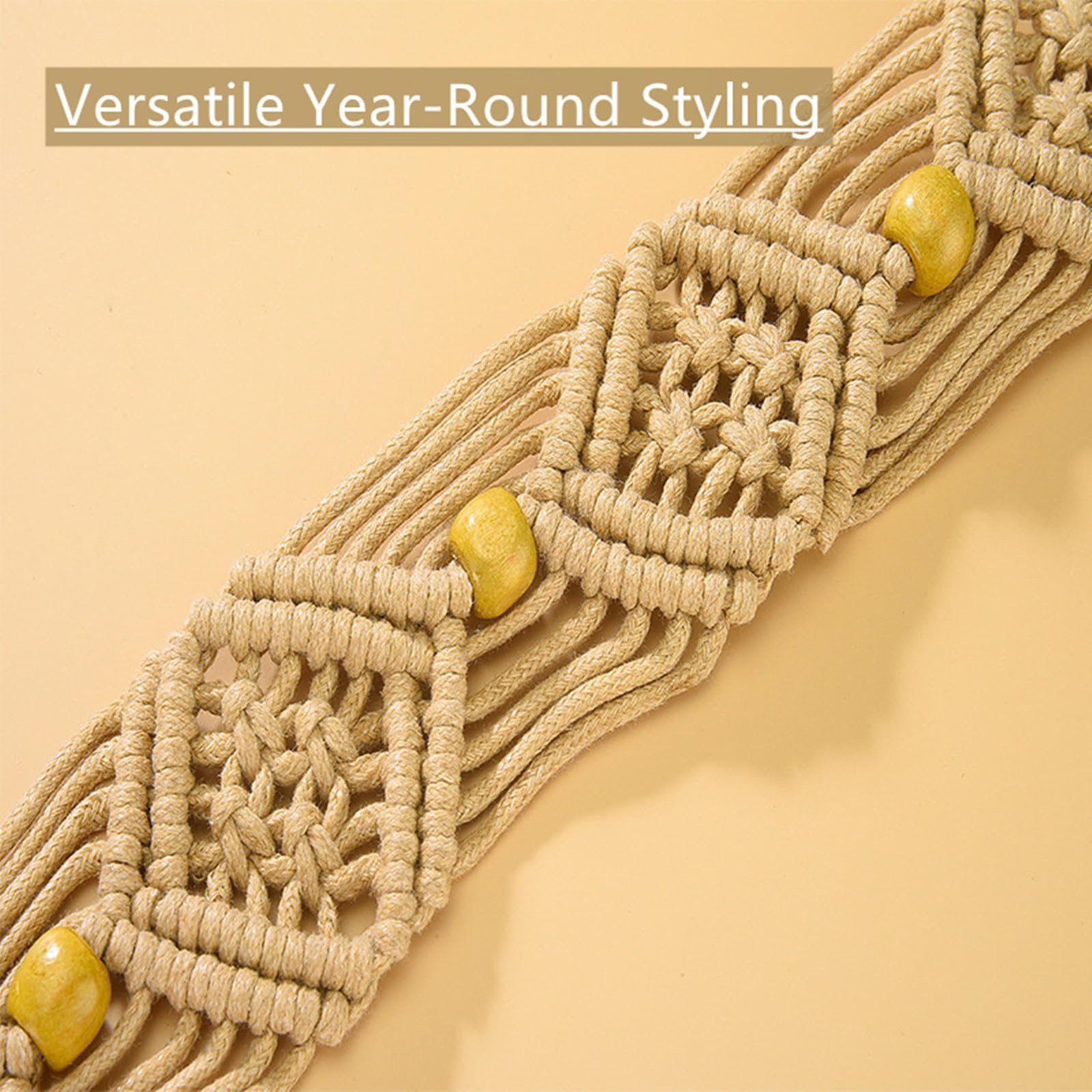 Women's Bohemian Woven Braid Waist Belt - Adjustable Accessory for Dresses, Skirts & Casual Outfits - Image 5